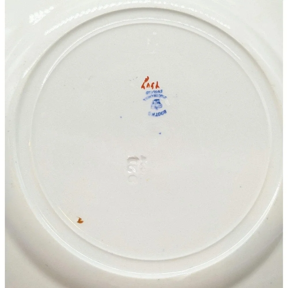 Antique Booth's Silicone Polychrome‎ Dinner Plate Bird Parrot 10